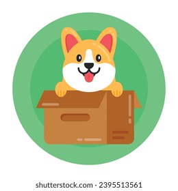 Grab this amazing flat rounded icon of playing dog 