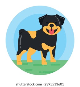 Grab this amazing flat rounded icon of playing dog 