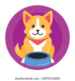 Grab this amazing flat rounded icon of playing dog 