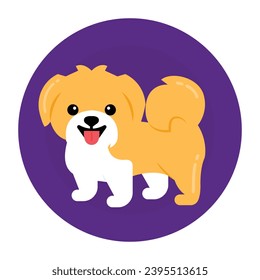 Grab this amazing flat rounded icon of playing dog 
