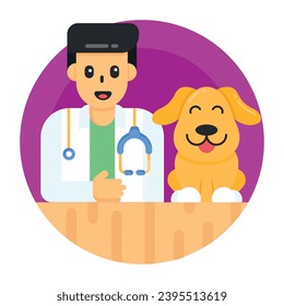 Grab this amazing flat rounded icon of playing dog 