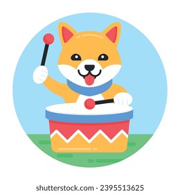 Grab this amazing flat rounded icon of playing dog 