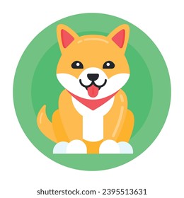 Grab this amazing flat rounded icon of playing dog 