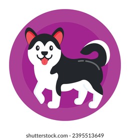 Grab this amazing flat rounded icon of playing dog 