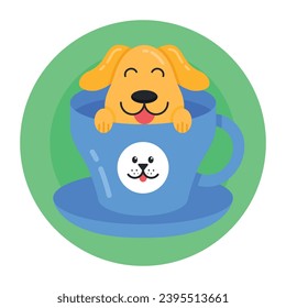 Grab this amazing flat rounded icon of playing dog 