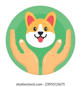 Grab this amazing flat rounded icon of playing dog 