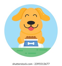Grab this amazing flat rounded icon of playing dog 