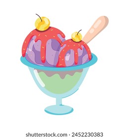 Grab this amazing flat sticker of dessert bowl