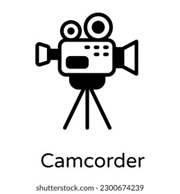 Grab this amazing glyph icon of camcorder 