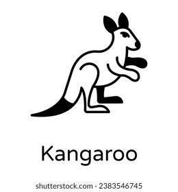 Grab this amazing glyph icon of kangaroo, editable vector 