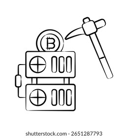 Pegue este incrível ícone de estilo desenhado à mão do servidor de bitcoin