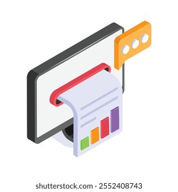 Grab this amazing icon of financial report in modern style