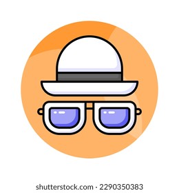 Grab this amazing icon of hat and glasses in trendy style, beach accessories vector design
