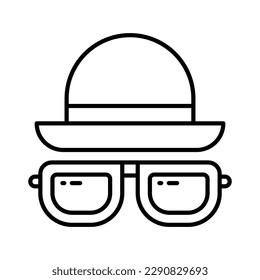 Agarra este asombroso ícono de sombrero y gafas al estilo moderno, accesorios de playa diseño vectorial