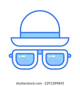 Grab this amazing icon of hat and glasses in trendy style, beach accessories vector design