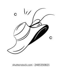 Grab this amazing icon of hat, beach accessories vector design