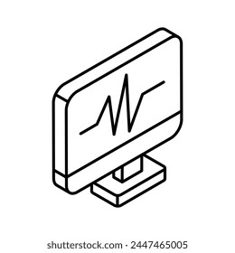 Grab this amazing icon of health monitoring, vector of electrocardiogram in modern style