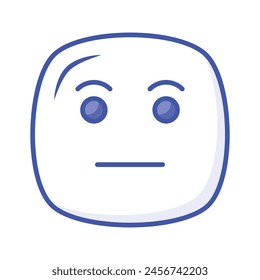 Grab this amazing icon of indifferent emoji, customizable flat vector