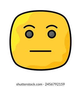 Grab this amazing icon of indifferent emoji, customizable flat vector