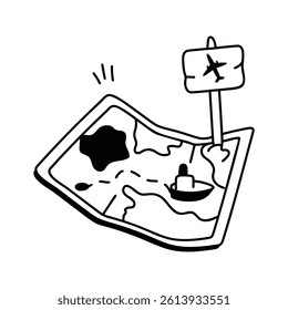 Grab this amazing icon of map in trendy style