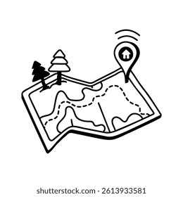 Grab this amazing icon of map in trendy style