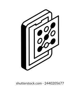 Grab this amazing icon of mobile pattern lock in editable style