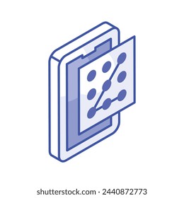 Grab this amazing icon of mobile pattern lock in editable style