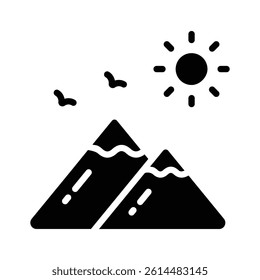 Grab this amazing icon of mountain in modern design style