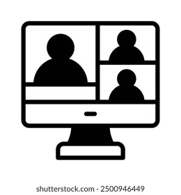 Grab this amazing icon of online meeting in modern style