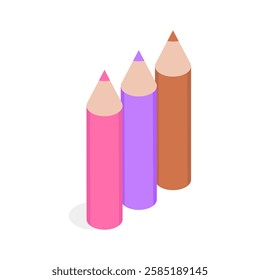 Grab this amazing icon of pencil colors, drawing tools, stationery equipment