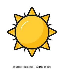 Attrapez cette icône étonnante de soleil, une image modifiable du lever du soleil dans le style branché