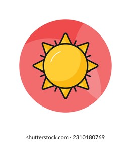 Attrapez cette icône étonnante de soleil, une image modifiable du lever du soleil dans le style branché