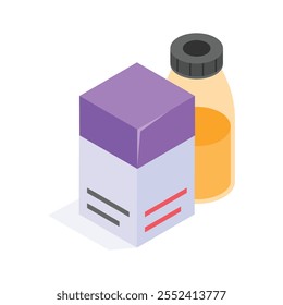 Grab this amazing icon of syrup bottle with medicine box