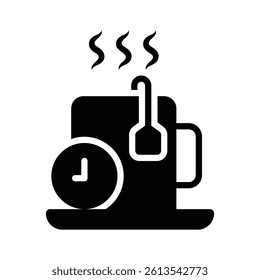 Grab this amazing icon of tea time in modern style