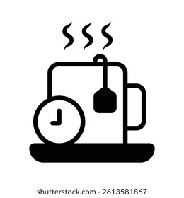 Grab this amazing icon of tea time in modern style
