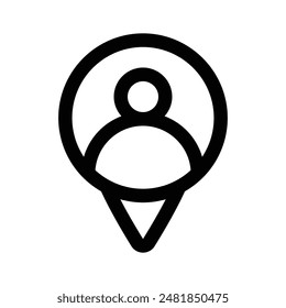 Grab this amazing icon of user location in editable style
