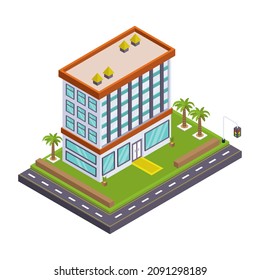 Grab this amazing isometric icon of shopping mall 