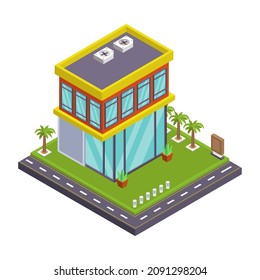 Grab this amazing isometric icon of postal office 