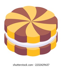 Grab this amazing isometric icon of cookies 