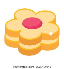 Grab this amazing isometric icon of cookies 