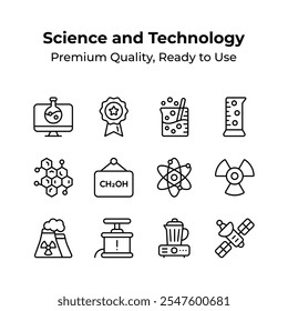 Grab this amazing set of science and technology icons