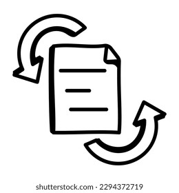 Grab this amazing sketch linear icon of file transform 