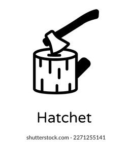 Grab this amazing solid icon of hatchet, cutting tool 