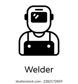 Grab this amazing solid icon of welder  