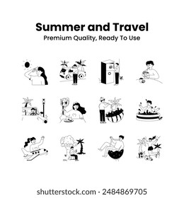 Grab this amazing summer and travel illustrations, ready to use and download