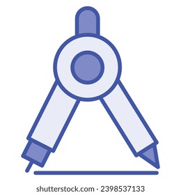 Grab this amazing vector design of geometry compass icon, flat icon design of drafting tool