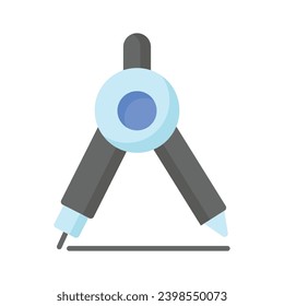 Agarra este asombroso diseño vectorial del icono de la brújula de geometría, diseño de icono plano de la herramienta de dibujo