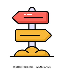 Grab this amazing vector of signpost in modern style, direction board or information board icon