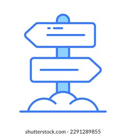 Grab this amazing vector of signpost in modern style, direction board or information board icon