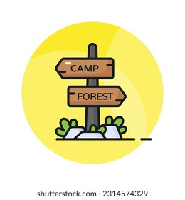 Grab this amazing vector of signpost in modern style, direction board or information board icon